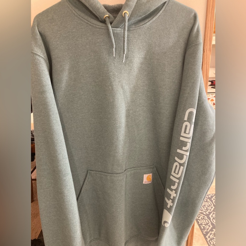 Carhartt Hoodie Men’s Large Tall Loose fit Light Green